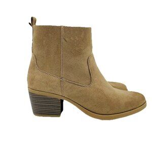 Old Navy Shoes Womens Size 8 Brown Heels Western Booties Zip Ankle Pointy Toe
